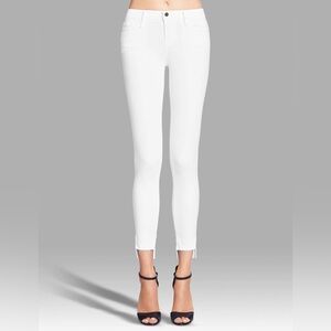FRAME White Le Skinny De Jeanne Staggered Hem Jeans